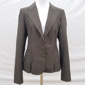 Ted Baker London Blazer Gray Pinstripe Wool Size 2